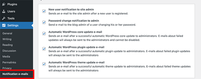 Disable WordPress Auto-Update email